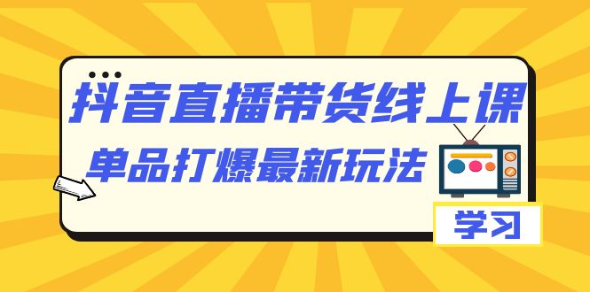 抖音·直播带货线上课，单品打爆最新玩法（12节课）-韭菜网