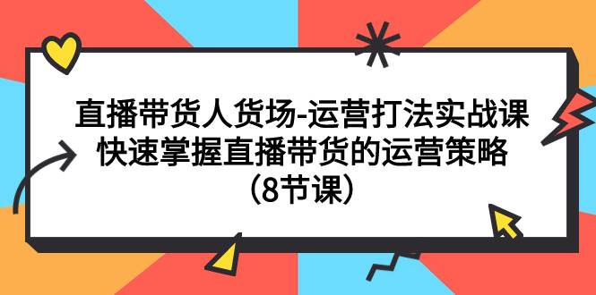 直播带货人货场-运营打法实战课：快速掌握直播带货的运营策略（8节课）-韭菜网
