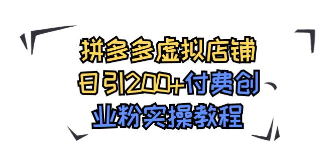 拼多多虚拟店铺日引200+付费创业粉实操教程-韭菜网