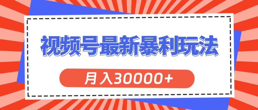 视频号最新暴利玩法，轻松月入30000+-韭菜网