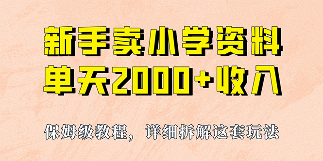 我如何通过卖小学资料，实现单天2000+，实操项目，保姆级教程+资料+工具-韭菜网