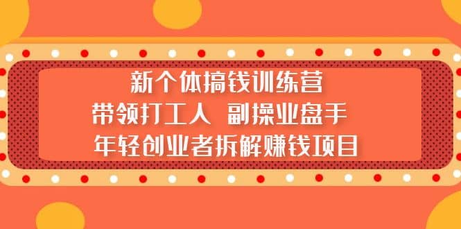 新个体搞钱训练营：带领打工人 副操业盘手 年轻创业者拆解赚钱项目-韭菜网