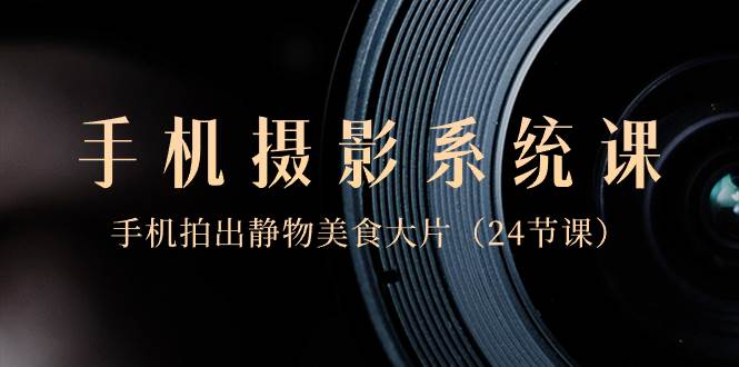 0基础-手机摄影系统课，手机拍出静物美食大片（24节课）-韭菜网