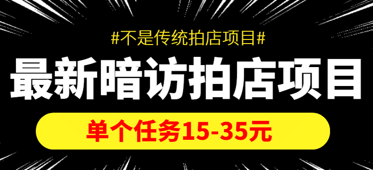 【信息差项目】最新暗访拍店项目，单个任务15-35元（不是传统拍店项目）-韭菜网