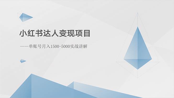 小红书达人变现项目：单账号月入1500-3000实战讲解-韭菜网
