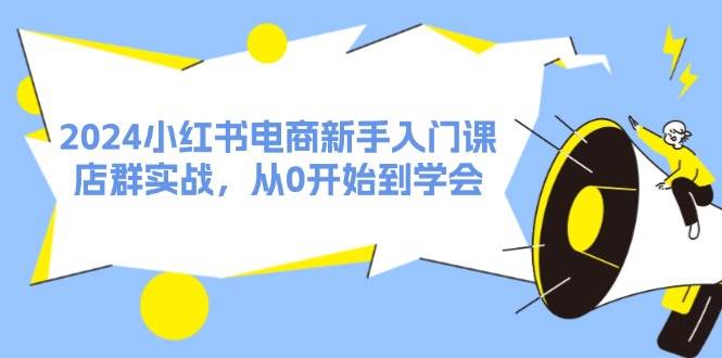 2024小红书电商新手入门课，店群实战，从0开始到学会（31节）-韭菜网