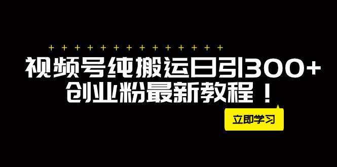外面卖2580视频号纯搬运日引300+创业粉最新教程！-韭菜网