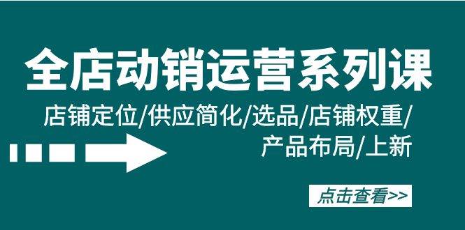 全店·动销运营系列课：店铺定位/供应简化/选品/店铺权重/产品布局/上新-韭菜网