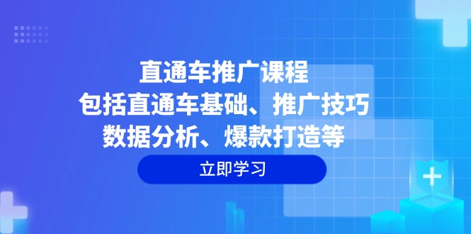 直通车推广课程：包括直通车基础、推广技巧、数据分析、爆款打造等-韭菜网