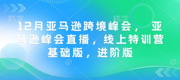 12月亚马逊跨境峰会， 亚马逊峰会直播，线上特训营基础版，进阶版-韭菜网